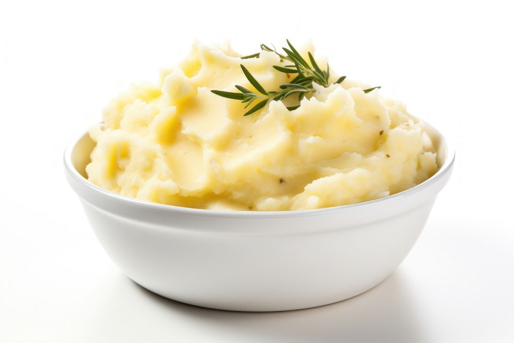 Food white background mashed potato vegetable. AI generated Image by rawpixel.
