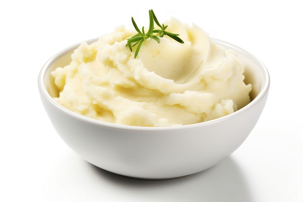 Food white background mashed potato vegetable. AI generated Image by rawpixel.