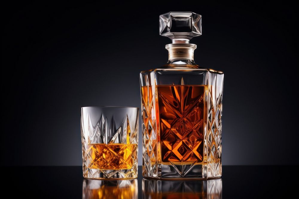Glass perfume whiskey bottle. AI generated Image by rawpixel.