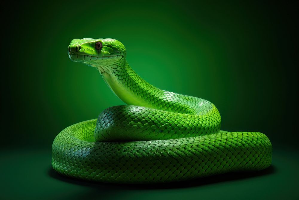 Snake green reptile animal. AI generated Image by rawpixel.