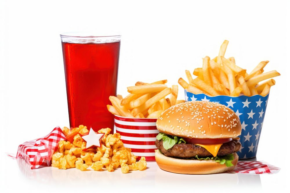Food white background refreshment hamburger. AI generated Image by rawpixel.