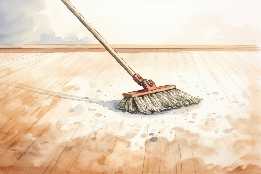 Cleaning broom floor cleanliness. AI generated Image by rawpixel.
