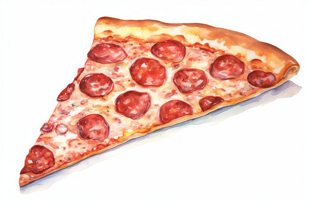 Pepperoni pizza food white background. AI generated Image by rawpixel.