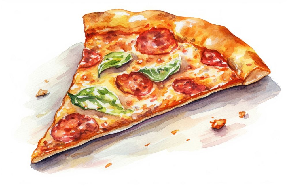 Pizza food white background vegetable. AI generated Image by rawpixel.