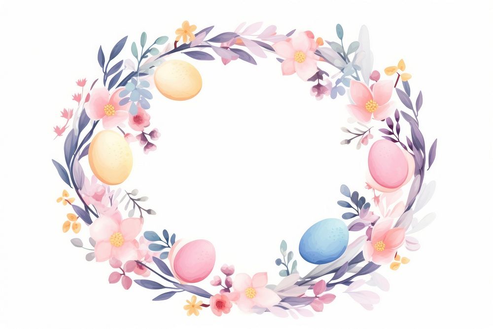 Flower egg circle wreath. AI generated Image by rawpixel.