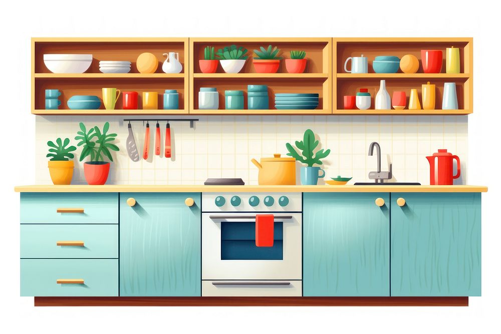 Kitchen furniture cabinet shelf. AI generated Image by rawpixel.