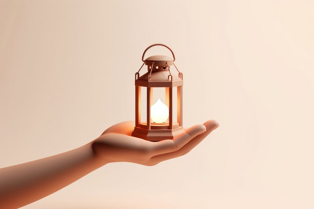 Lantern holding adult hand. AI generated Image by rawpixel.