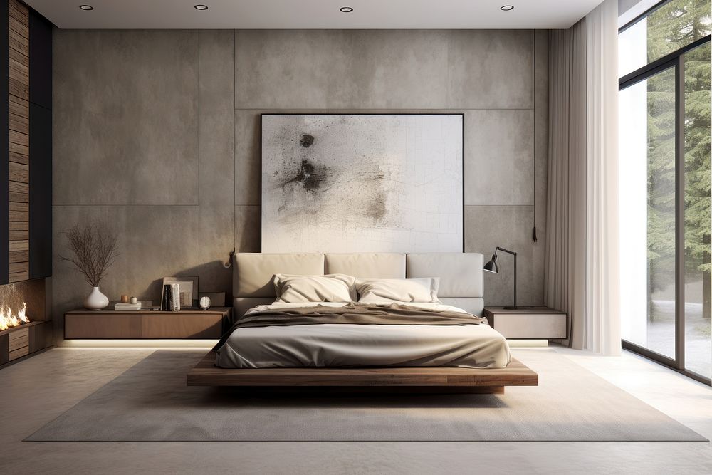 Bedroom furniture architecture comfortable. AI generated Image by rawpixel.