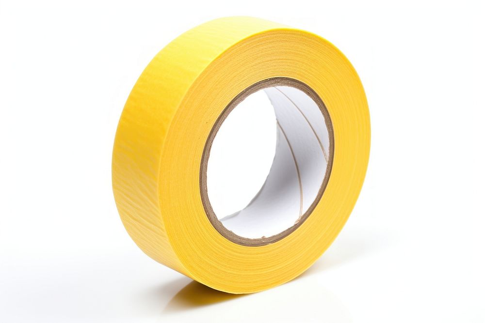 Tape white background circle yellow. AI generated Image by rawpixel.