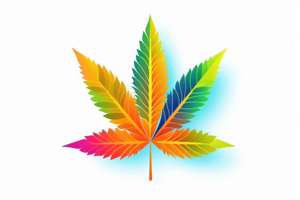 Cannabis plant leaf white background. AI generated Image by rawpixel.