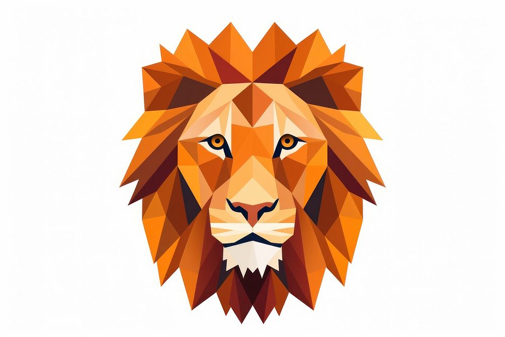 Mammal lion white background representation. AI generated Image by rawpixel.