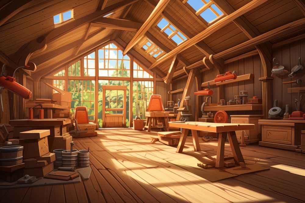 Wood architecture furniture building. AI generated Image by rawpixel.