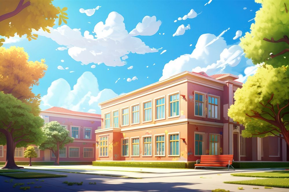 School architecture outdoors building. AI generated Image by rawpixel.