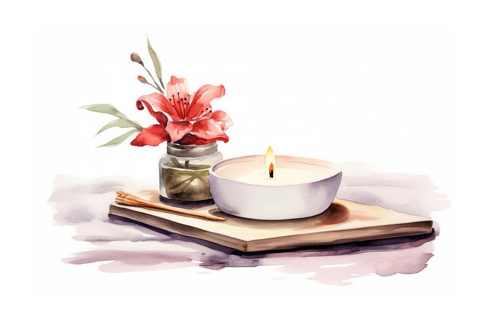 Candle flower burning table. AI generated Image by rawpixel.