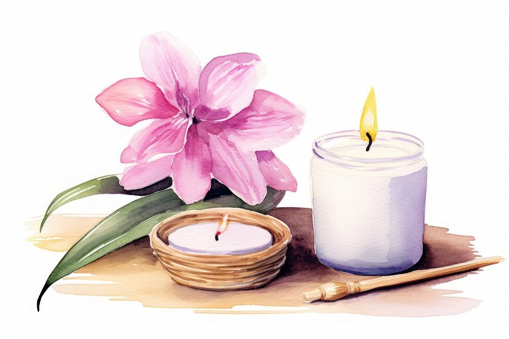 Flower candle plant table. AI generated Image by rawpixel.