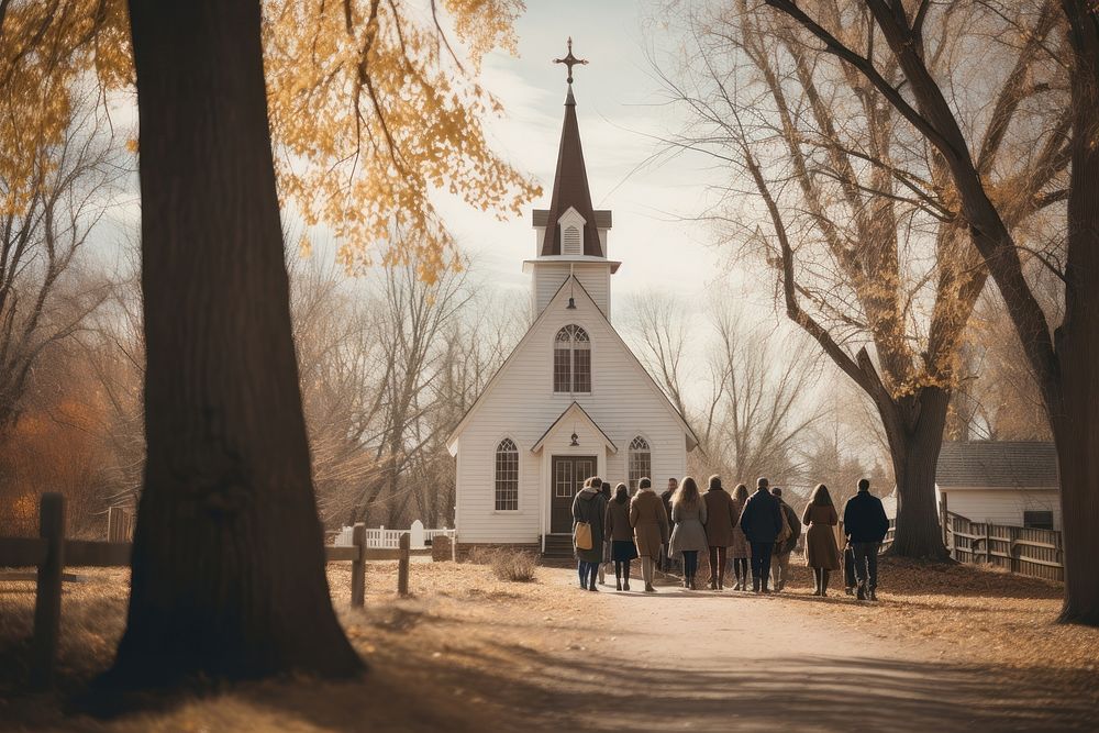 Architecture building walking autumn. AI generated Image by rawpixel.