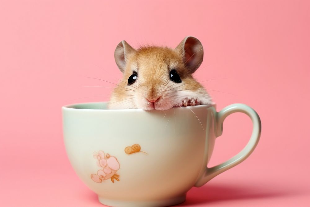 Cup hamster animal mammal. AI generated Image by rawpixel.