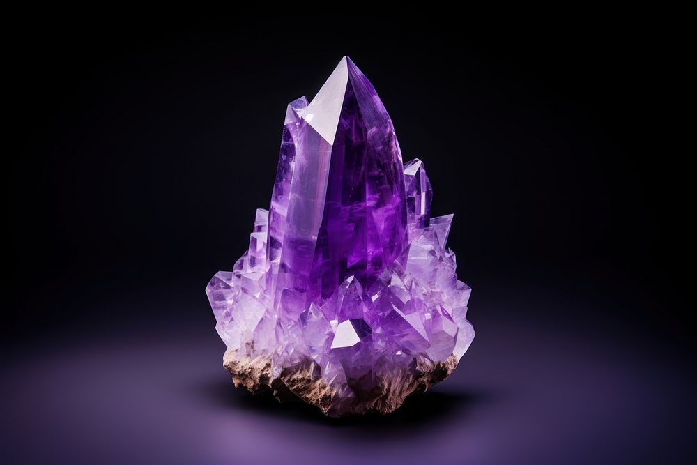 Amethyst crystal gemstone mineral. AI generated Image by rawpixel.