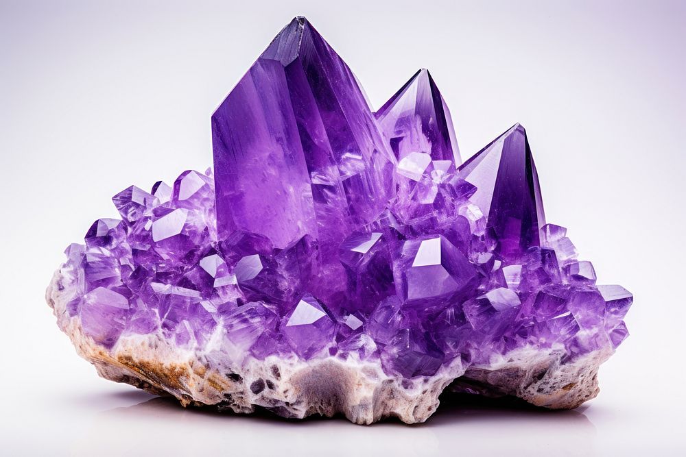 Amethyst crystal gemstone mineral. 