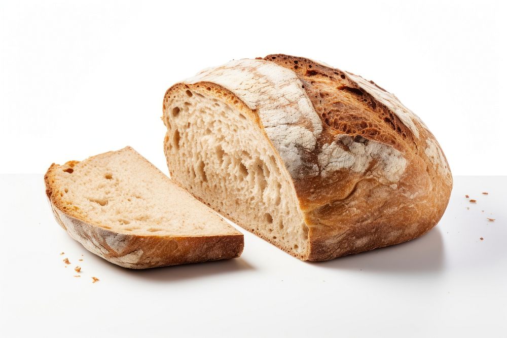 Bread food white background sourdough. AI generated Image by rawpixel.