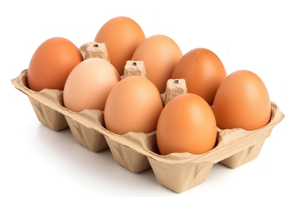 Egg carton food white background. 