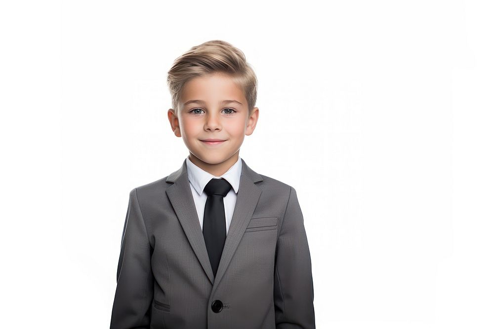 Portrait necktie tuxedo child. AI generated Image by rawpixel.