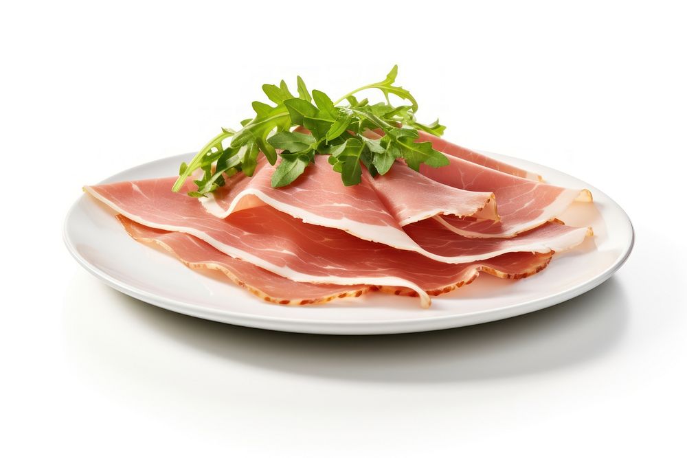 Food ham plate meat. AI generated Image by rawpixel.