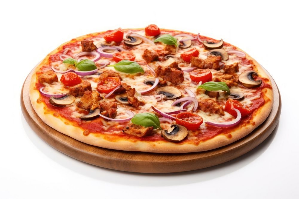 Pizza food white background italian food. AI generated Image by rawpixel.
