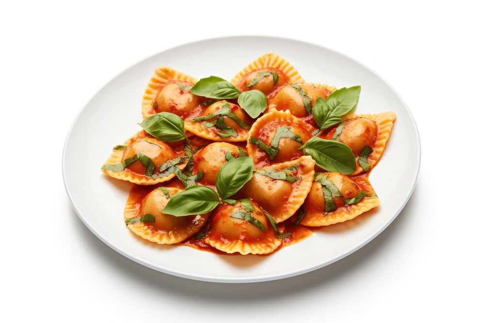 Food ravioli pasta plate. AI generated Image by rawpixel.