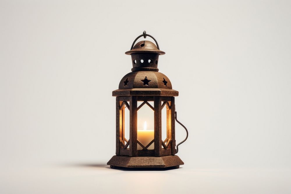 Lantern lamp illuminated lampshade. AI generated Image by rawpixel.