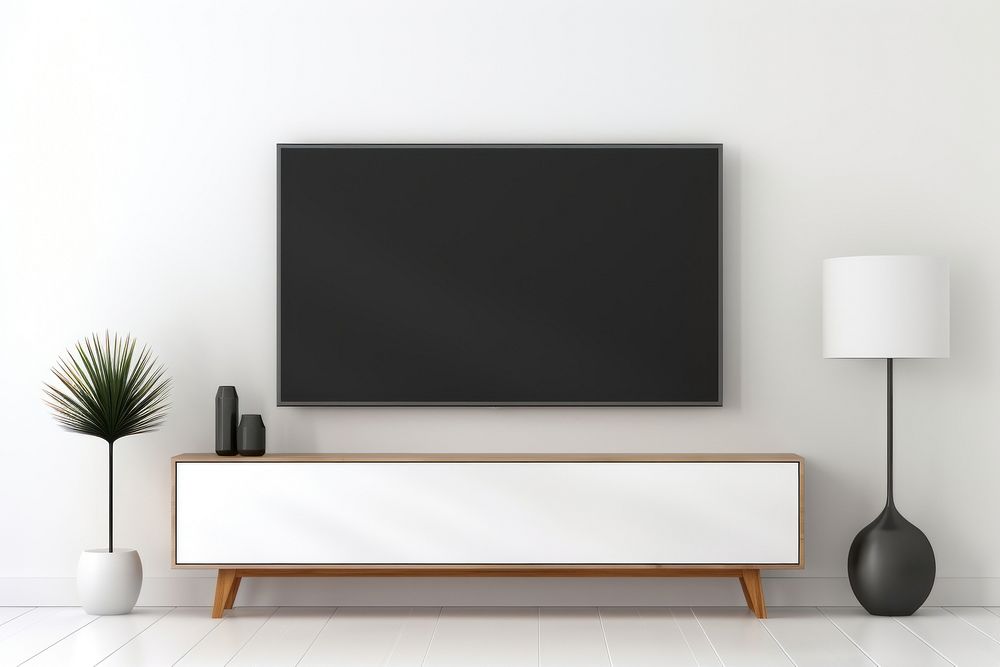 Smart TV television sideboard furniture. AI generated Image by rawpixel.