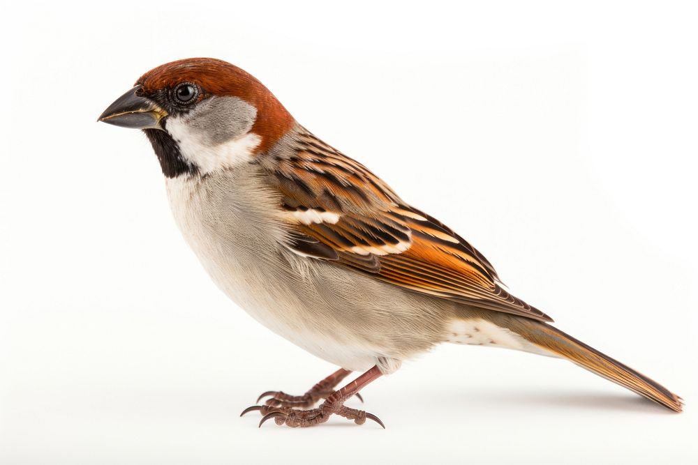 Sparrow animal bird white background. AI generated Image by rawpixel.