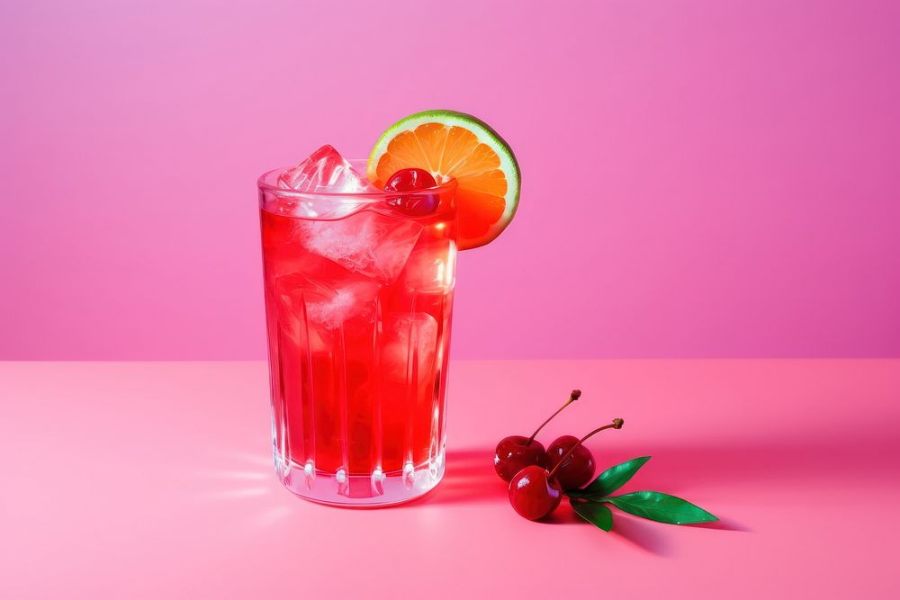 Cocktail cherry fruit drink. AI generated Image by rawpixel.