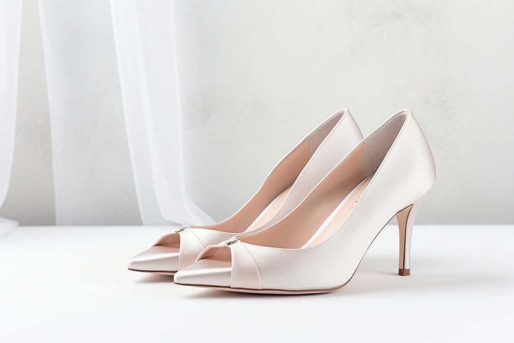 Shoe footwear wedding white. 