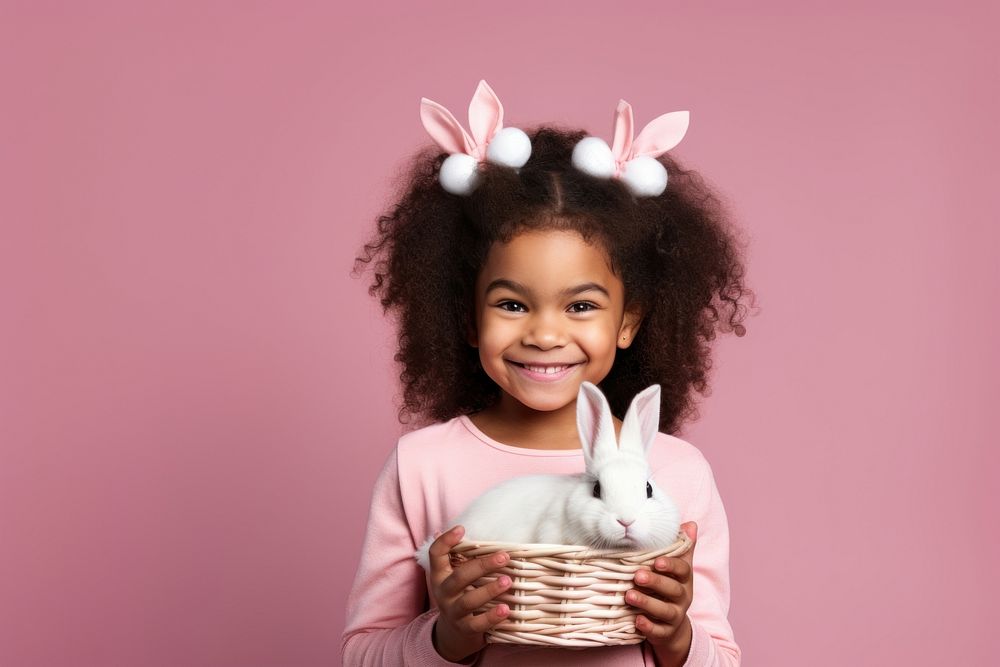 Portrait holding mammal easter. 