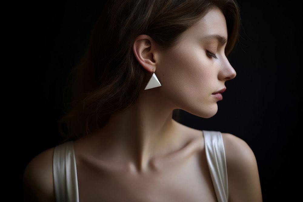 Portrait earring jewelry adult. AI generated Image by rawpixel.