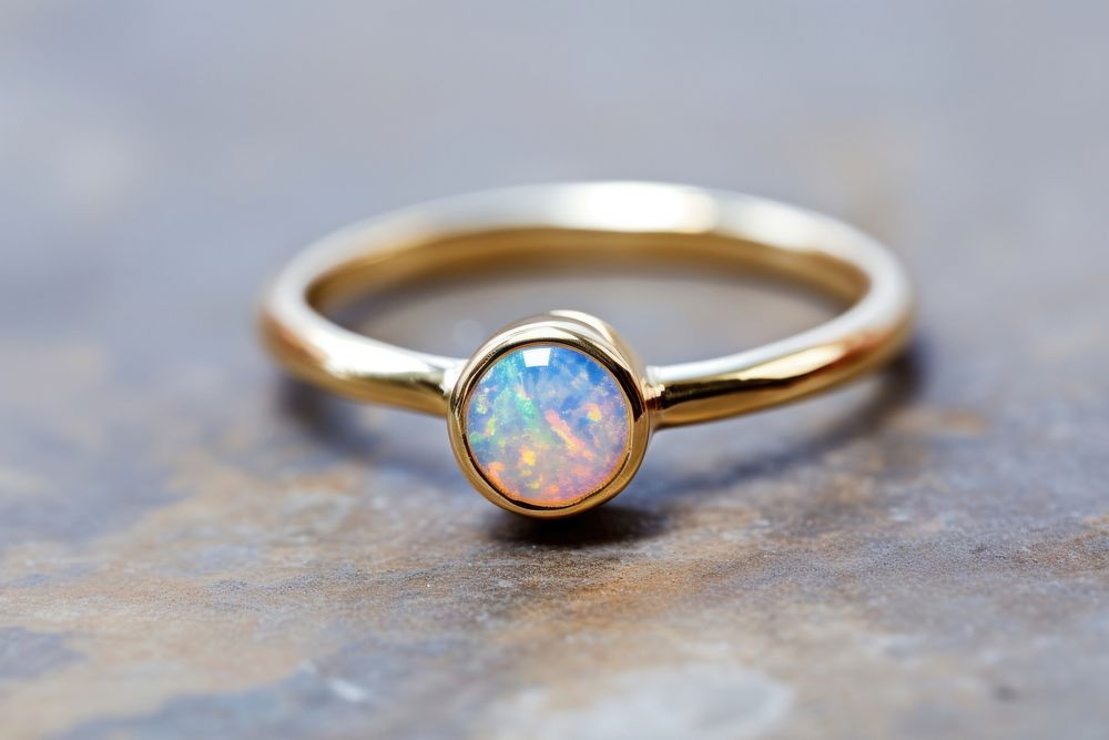 Jewelry opal gemstone ring. 