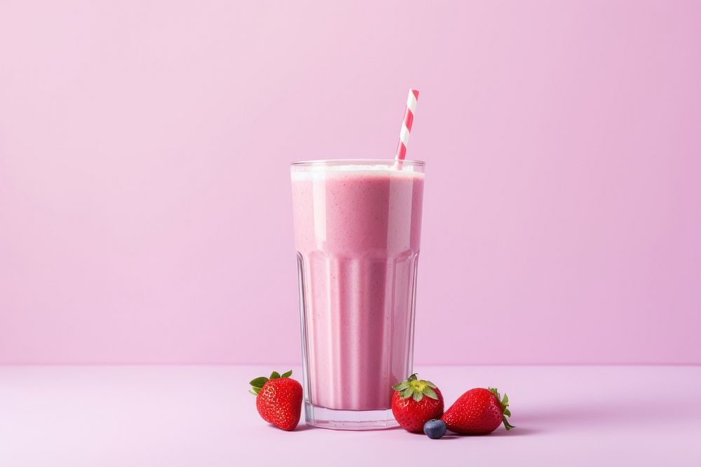 Smoothie strawberry milkshake fruit. AI generated Image by rawpixel.