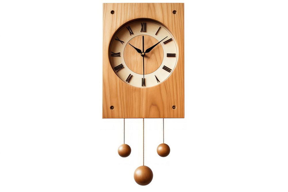 Clock wood white background furniture. AI generated Image by rawpixel.