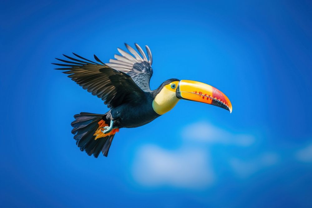 Toucan animal flying bird. 