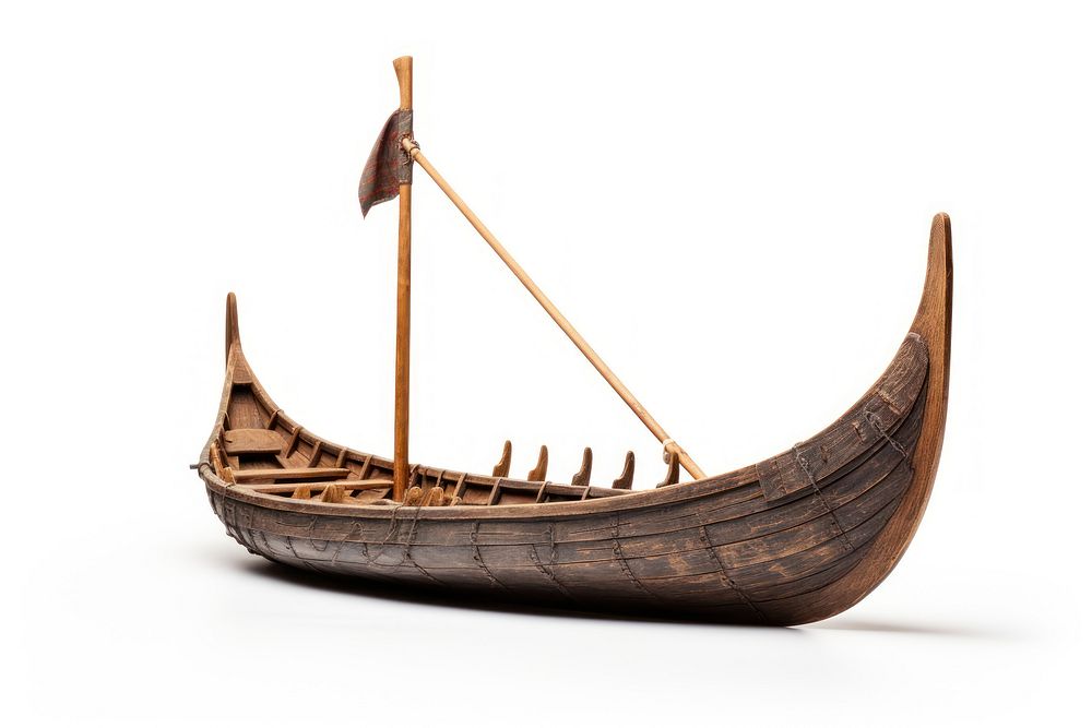 Viking boat vehicle gondola canoe. AI generated Image by rawpixel.