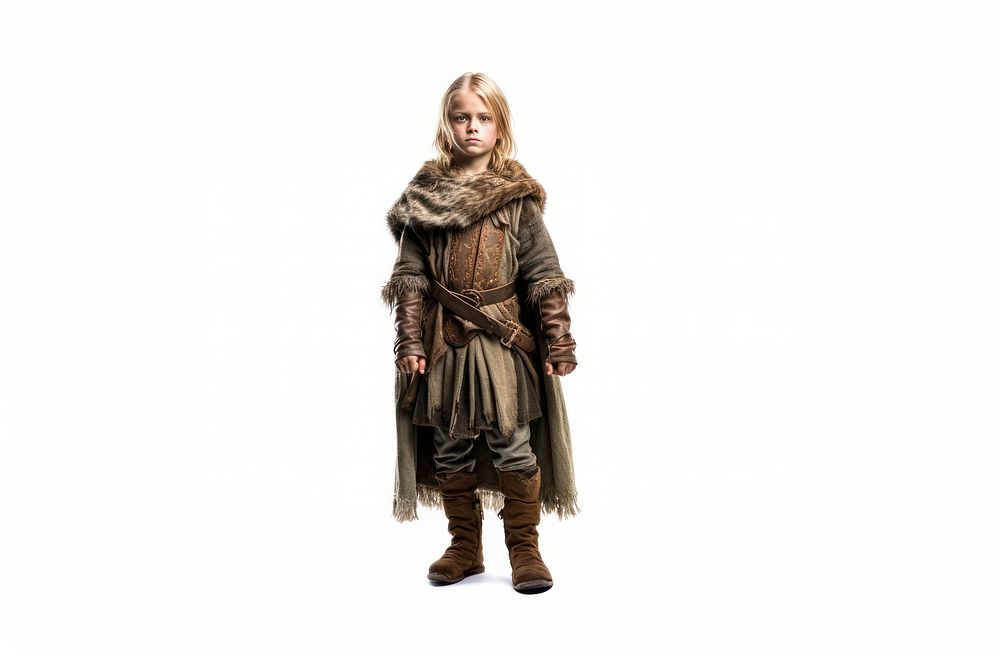 Viking kid overcoat costume fashion. AI generated Image by rawpixel.