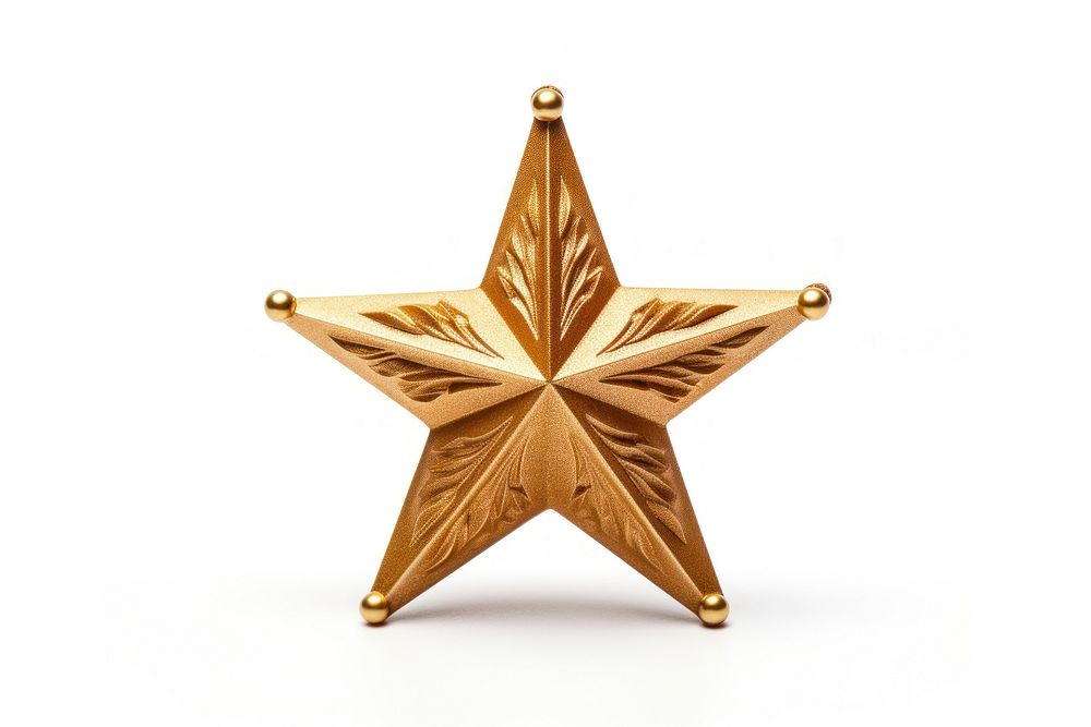 Christmas gold star white background. AI generated Image by rawpixel.