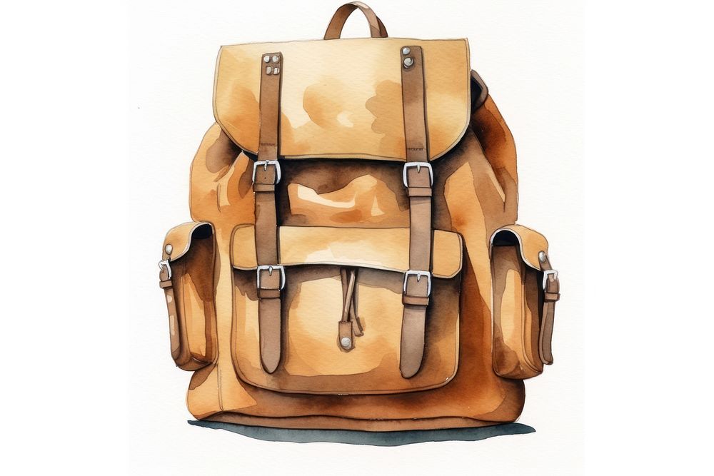 Backpack handbag white background accessories. AI generated Image by rawpixel.