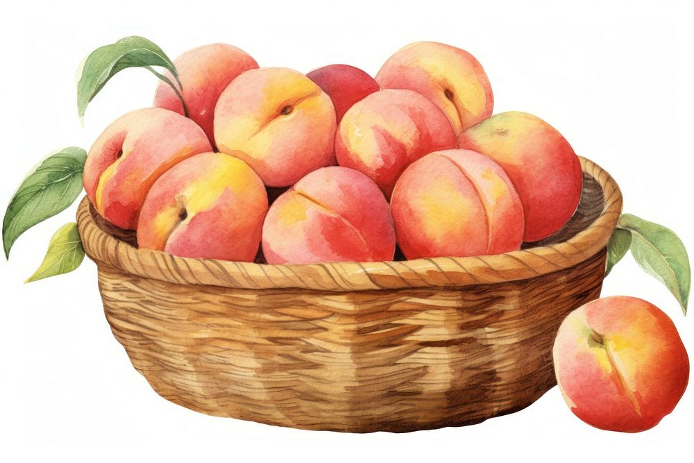 Peach basket apple fruit. AI generated Image by rawpixel.