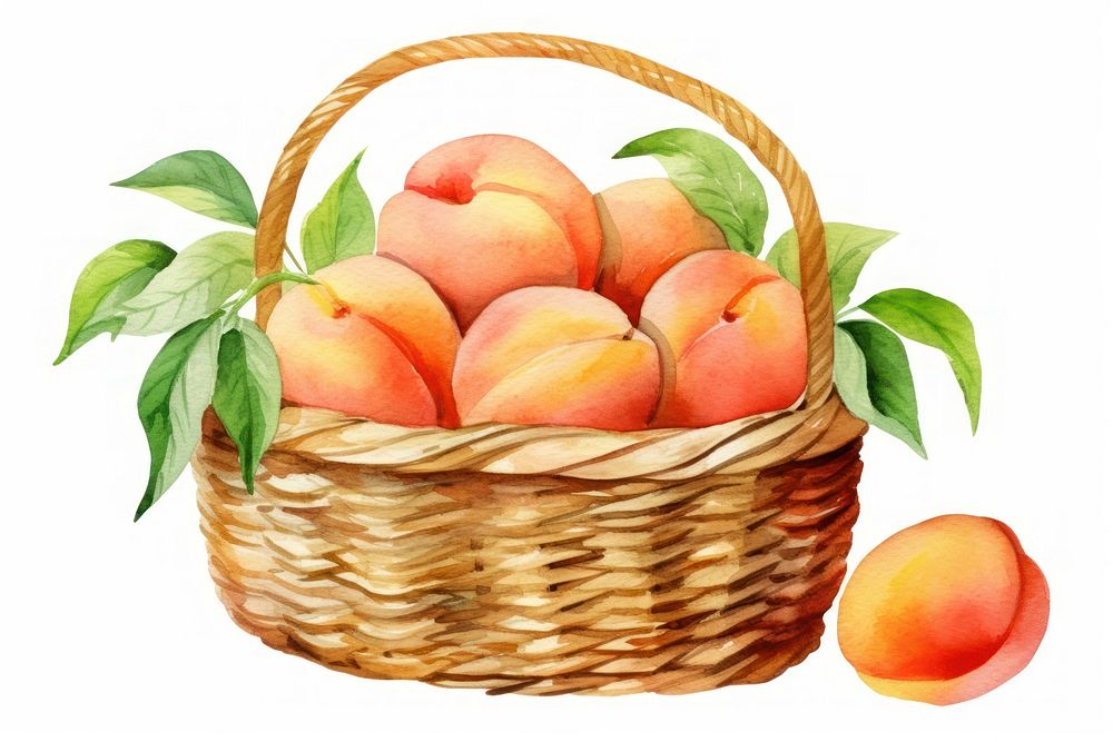 Basket peach fruit plant. AI generated Image by rawpixel.