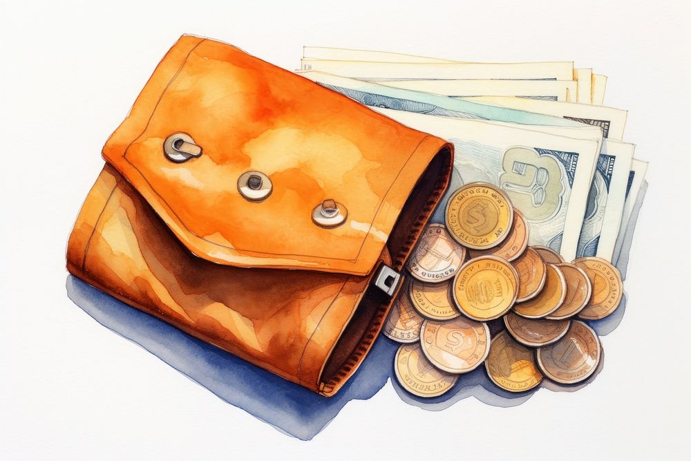 Wallet handbag paper coin. AI generated Image by rawpixel.