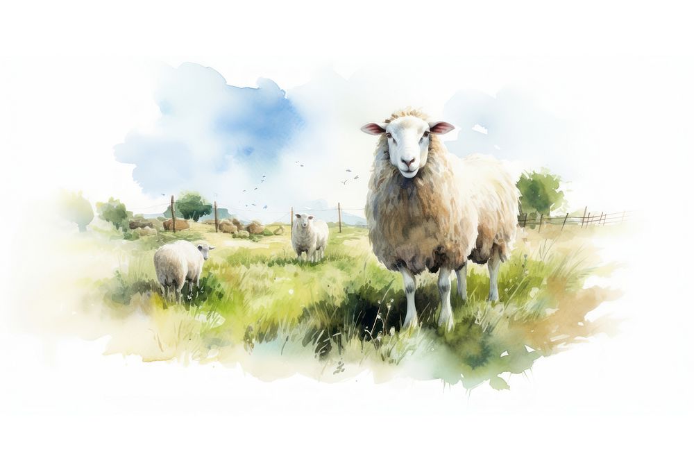 Sheep livestock outdoors animal. AI generated Image by rawpixel.