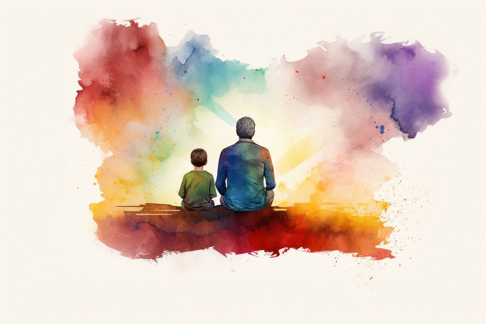 Painting adult togetherness creativity. AI generated Image by rawpixel.