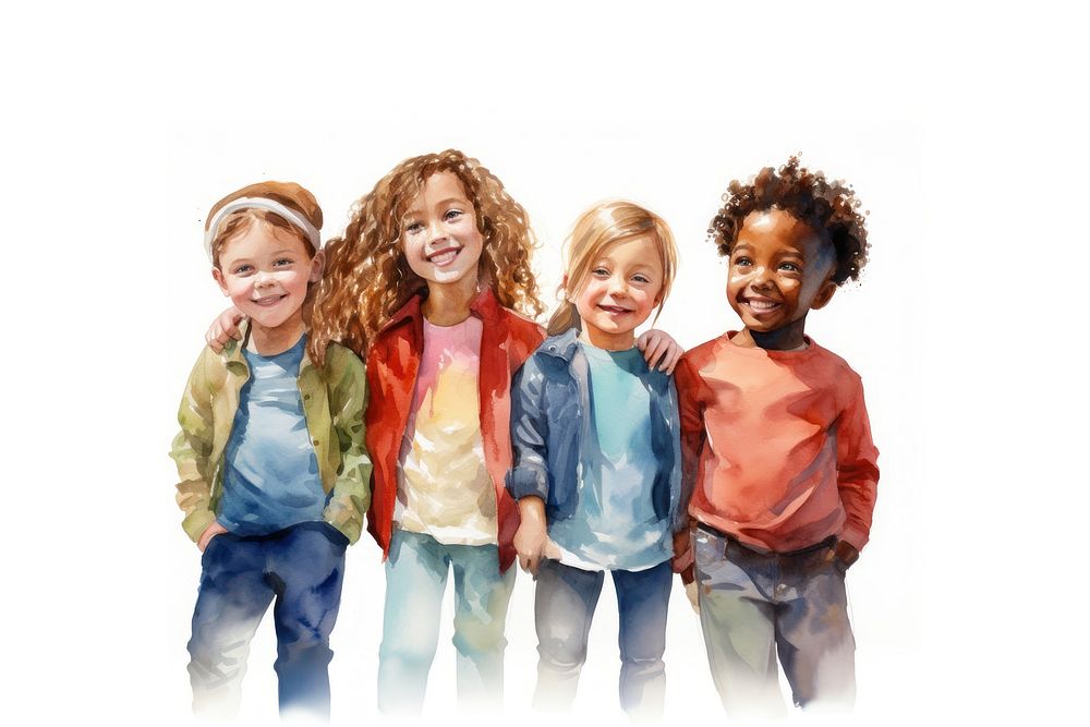 People child smile jeans. AI generated Image by rawpixel.
